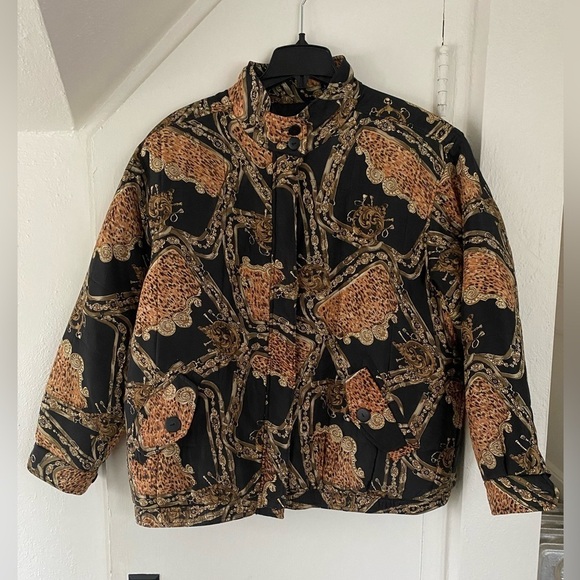 Vintage Anna & Frank 1990’s Silk Leopard Print Bomber Jacket - Picture 1 of 8